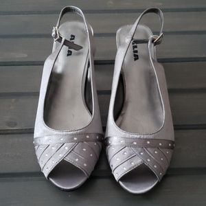 Brand New Alia Strap Peek Toe Back Kitten Heel